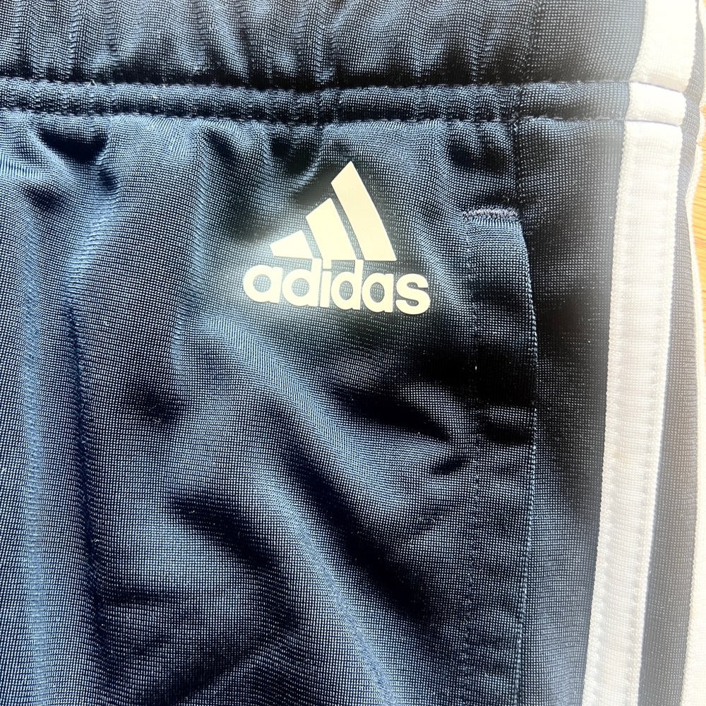 Adidas Tracksuit Set Women’s Large Navy Blue 3 Stripe Jacket and Pants - Picture 4 of 5